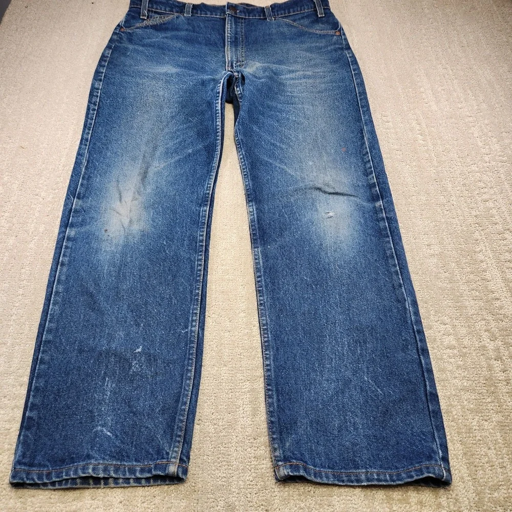 Vintage Levis 505 0217 Jeans Men 38x31 Orange Tab 80s USA Made Whiskers Straight